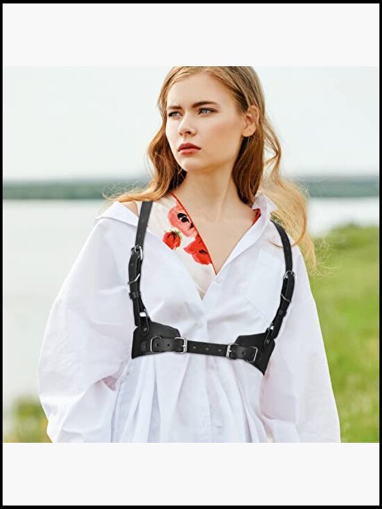 Leather Harness Waist Belt Adjustable Body Chain Punk Y2K Party Cosplay main image 6